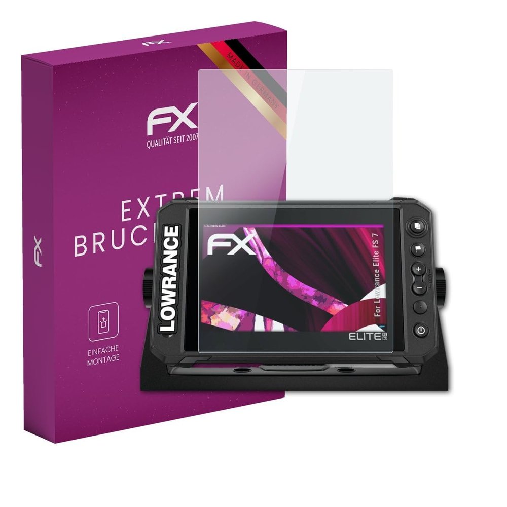 atFoliX Plastic Glass Protective Film compatible with Lowrance Elite FS 7, 9H Hybrid-Glass FX Screen Protector