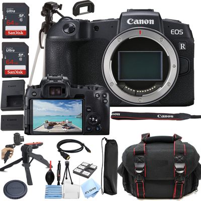 Canon EOS RP Mirrorless Camera (Body Only)+ Als Variety Accessories Includes: 2X 64GB Memory + Case + Tripod + Grip Pod + HDMI Cable + More (22pc Bundle) (Renewed)