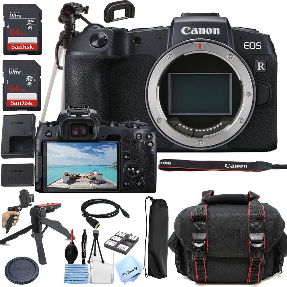 Canon EOS RP Mirrorless Camera (Body Only)+ Als Variety Accessories Includes: 2X 64GB Memory + Case + Tripod + Grip Pod + HDMI Cable + More (22pc Bundle) (Renewed)