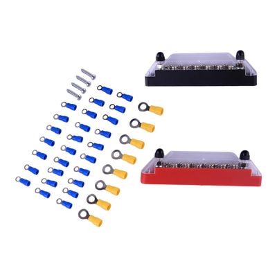 beler 14 Way Red & Black Car Boat Marine Power Distribution Terminal Block Bus Bar