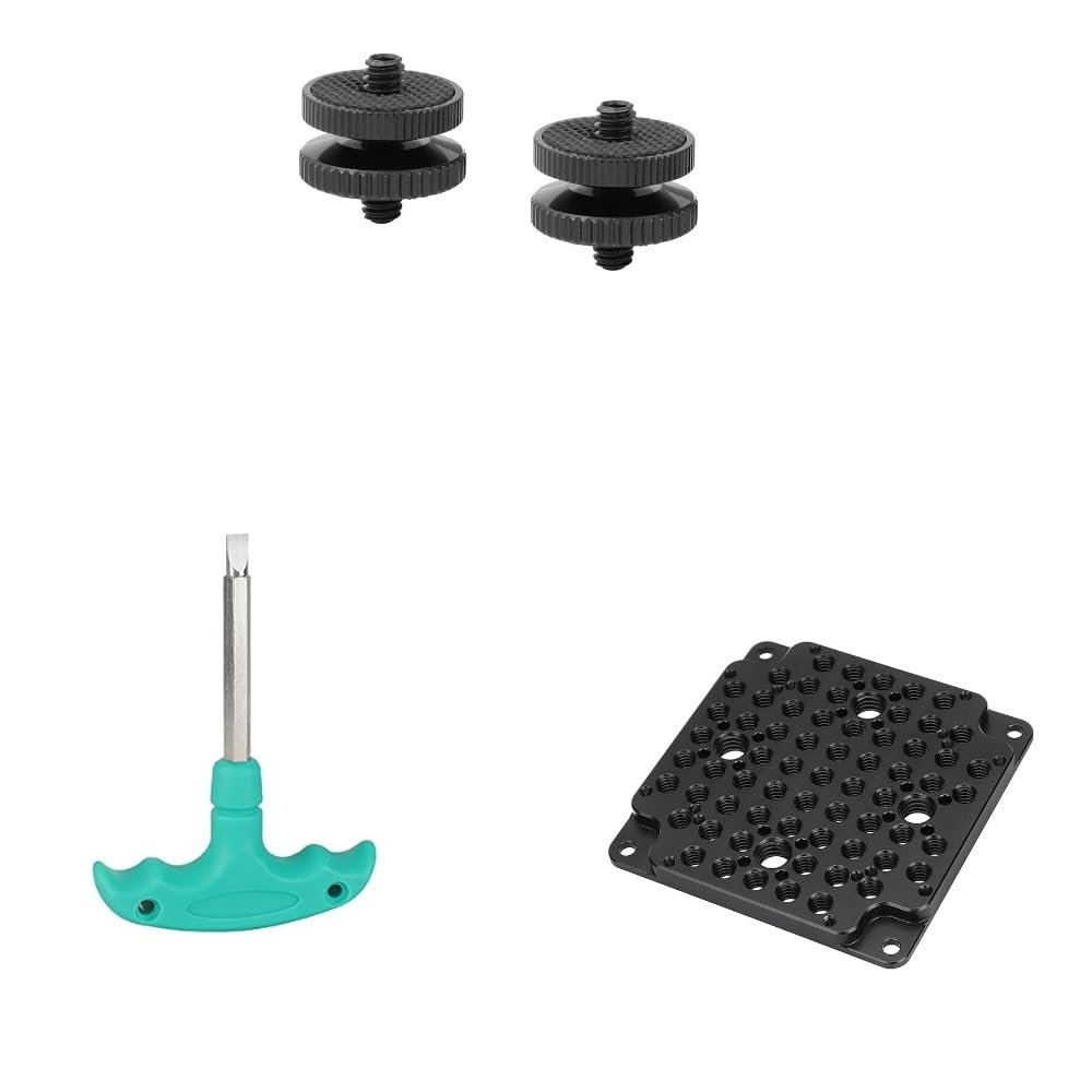 CAMVATE 1/4"-20 Male Thread Screw + Camera Cheese Mounting Plate + Straight Screwdriver Assembly Tool