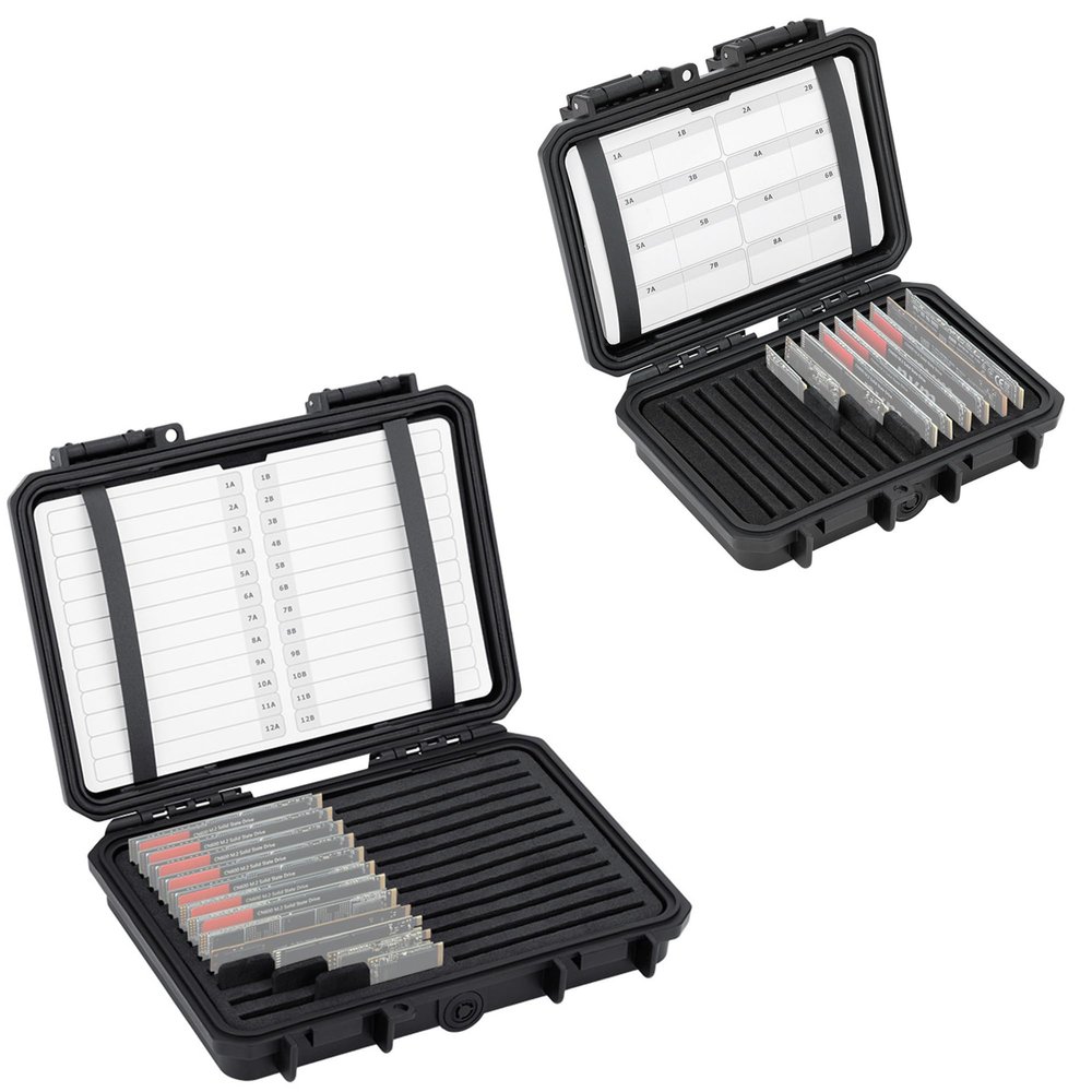 15 Slots + 24 SlotsM.2 2280 2260 2242 2240 2230 Case M.2 NVMe SSD Card Case with Label & Notepaper