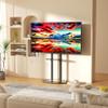 unho Double-Pole Floor TV Stand for 45-75 inch Flat LCD LED Screen TVs, with Heavy Base & Sintered Stone Slate Shelf, Height Adjustable Standing TV Mount for Office Bedroom Meeting Room view 2