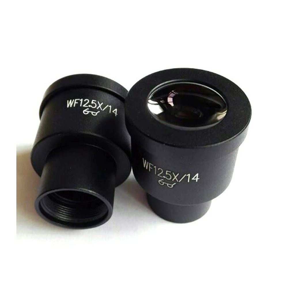 JOEBO Microscope Kit 1pcs/2pcs WF12.5X 14mm Optical Wide Angle High Eyepiont Metallurgical Biological Microscope Eyepiece Lens with Mounting Size 23.2mm Microscope Lens Adapters (Color : 2pcs)