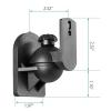 Audio Rack Mounts Speaker Bracket Sound Speaker Bracket Black Universal Wall Mount Speaker Bracket Audio Bracket Swivel and Tilt 2 Pack Home Speaker Stand (A) view 2