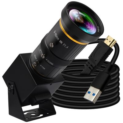 IFWATER High Speed 4K HDMI USB Camera with 60fps Simultaneous USB3.0 and HDMI Output 5-50mm 10X Manual Focus Lens for Close-Up Industrial Applications in Computer Microscopy and Telescopic Imaging