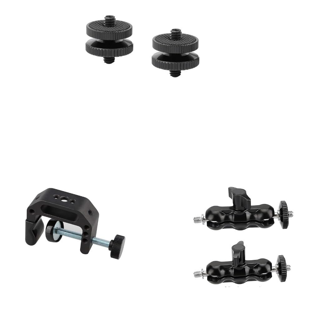 CAMVATE 1/4"-20 Male Thread Screw + Universal C-Clamp + Universal Magic Arm