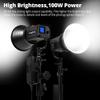 AMBITFUL EF100 100W 5600K Aurora COB LED Video Light,CRI 95+, TLCI 97+,Built-in FX Effects for Still Life Photography, Portrait, Studio Lighting,Interview Lighting,Support APP Control view 3