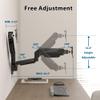 BONTEC Dual Monitor Wall Mount for 13-32 Inch Screens, Height Adjustable Gas Spring Arm with Tilt, Swivel & Rotate, Hold Up to 19.8 lbs, Fully Adjustable, Office & Home Use, VESA 75x75/100x100 view 4