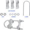 MOOKEERF Double Antenna Mast Clamp - 2 PCS Antenna Pole Mount Bracket V Jaw Block with U Bolts,Heavy Duty Mast Mount Bracket Kit view 3