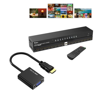 4K HDMI Quad Multiviewer 161 + Yinker HDMI to VGA Adapter