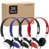 GEEKRIA 24 Pack Wired Headphones for Classroom Adjustable On-Ear Headphones, Kids Bulk Headphones for Classroom School, Children On-Ear Headset for Schools, Student, Libraries, Computer Lab view 1