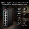 Binardat 16 Port Gigabit Din Rail Industrial Ethernet Switch, 16 Ports 10/100/1000Mbps, Fanless IP40 Unmanaged Plug and Play view 2
