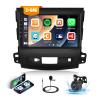 2G+64G Car Stereo Radio for Mitsubishi Outlander 2006-2012 with Wireless CarPlay Android Auto GPS Navigation Head Unit 9" Touch Screen Android 13 Car Radio with WiFi Bluetooth FM RDS HD Backup Camera view 1