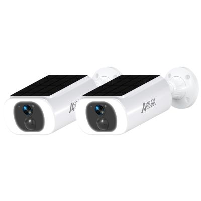 ANRAN 2K Solar Security Camera Wireless Outdoor, Forever Power with Built-in Solar Panel, WiFi Home Security Cameras, 2-Way Audio, PIR Detection, Color Night Vision, Works with Alexa, C3 2-Cam Pack