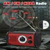 10000wAh/37000mWh Emergency Hand Crank Radio, Solar AM FM NOAA Weather Radio, 5 Charging Methods, Torch & LED Reading Light, SOS Alarm for Winter Storm Emergency, Red view 3