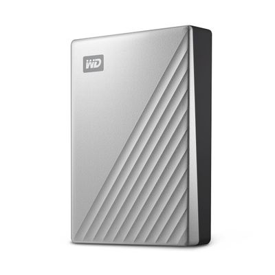 WD 6TB My Passport Ultra for Mac Silver, Portable External Hard Drive, Backup Software with Defense Against ransomware, and Password Protection, USB-C and USB 3.1 - WDBGKC0060BSL-WESN
