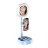 Ringlight Flashes Selfie Light with Makeup Mirror Phone Holder 3 Color Modes 11 Brightness Telescopic Stand Compatible with Desk Makeup YouTube Makeup Ring Light (Color : Black) (Blue) view 1