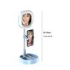 Ringlight Flashes Selfie Light with Makeup Mirror Phone Holder 3 Color Modes 11 Brightness Telescopic Stand Compatible with Desk Makeup YouTube Makeup Ring Light (Color : Black) (Blue) view 2