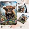 Case for 6" Kindle Paperwhite (10th Generation,2018 Release),PU Leather Kindle Paperwhite 2018 Case, Adjustable Stand with Auto Sleep/Wake Smart Cover Kindle 2018 Paperwhite Case, Flowers Cow view 3