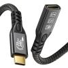20Gbps USB C 3.2 Extension Cable, USBC 3.2 Gen2 Type-c Male to Female Extender Cable Ultra HD 4K@60Hz 240W Charging 20Gbps Data Transfer Compatible with External SSD eGPU (Extension 20G 240W-2M) view 1