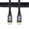 NFHK Stretch Coiled USB-C USB4 Cable 20Gbps 100W 8K for Laptop Keyboard Tablet Type-C Male to Male Cable Power & Data 150cm view 1
