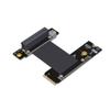 ADT-Link Pcie 4.0 M.2 Nvme to x4 Extension Flat Riser Cable Corner 90 Degrees Ful Speed for PCIE 4X SSD RAID, LAN, GPU, Capture Card Extender (M42UL, 50cm) view 1