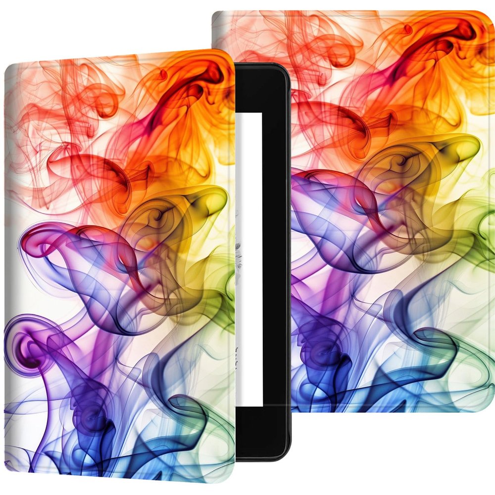 Case for 6" All-New Kindle (11th Generation, 2022 Release), Slim PU Leather Kindle 2022 E-Reader Adjustable Stand, with Auto Sleep/Wake Smart Cover for Amazon Kindle Case 6 inch, Colorful Smoke