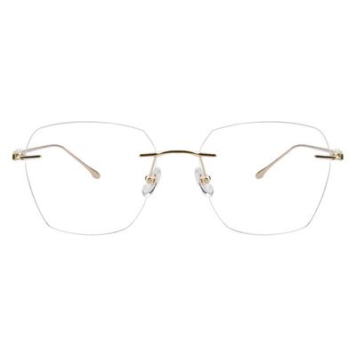 LAMBBAA Accessories Glasses Titanium Frame Glasses Classic Computer Flexible Anti Eyestrain For Men Women(gold,+4.00Magnification)
