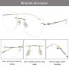 LAMBBAA Accessories Glasses Titanium Frame Glasses Classic Computer Flexible Anti Eyestrain For Men Women(gold,+3.75Magnification) view 2