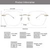 LAMBBAA Accessories Glasses Titanium Frame Glasses Classic Computer Flexible Anti Eyestrain For Men Women(gold,+3.75Magnification) view 3