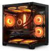 HELLOLAND Gaming PC Desktop -Intel Core i5-13400F up to 4.6 GHz- GeForce RTX 3050 6GB- 32GB DDR4 3200MHz - 1TB PCIe+1TB SATA SSD- RGB Fans- Windows 11 -Black view 1