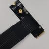 ADT-Link Pcie 4.0 M.2 Nvme to x4 Extension Flat Riser Cable Corner 90 Degrees Ful Speed for PCIE 4X SSD RAID, LAN, GPU, Capture Card Extender (M42UF, 20cm) view 3