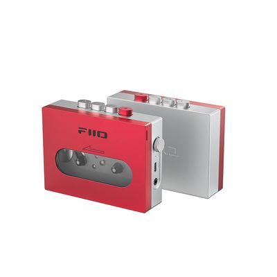 FiiO CP13 Portable Cartridge Player with 3.5mm Headphone Jack, Extremely Low Wow&Flutter Effect, Powered by USB-C or Lithium Battery (Red and Silver)