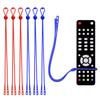 6pcs Silicone Remote Pigtail, Blue & Red Adjustable Remote Control Tether Handheld TV Remote Locator Leash for Apple LG Samsung Sony view 1