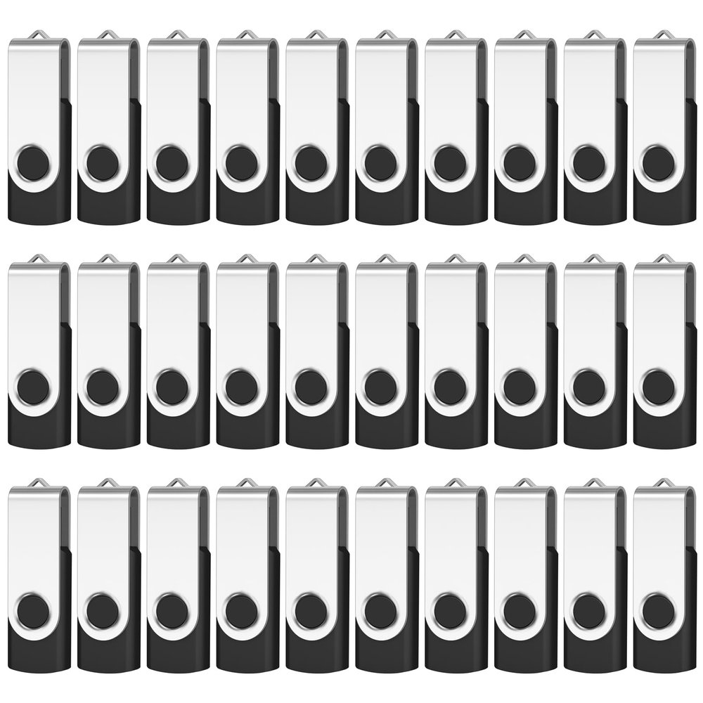 AreTop 50-Pack Flash Drive 512MB Bulk Thumb Drives USB 2.0 Metal Memory Sticks with Lanyard,Portable Keychain Jump Drive Multipack for Date Storage at Home & The Office Black