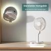 MINGPINHUIUS Portable Cooling Desk Fan: Wireless Personal Battery Operated Quiet Fan 180Rotatable 2000mah Table Fan Folded Floor Pedestal Fan Indoor Outdoor Summer Gift view 2