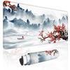 TPLLPK XXL Red Cherry Blossom Mouse Pad Japanese Mountain Range Gaming Mousepad Large Extended Scenery Mouse Mats Non-Slip Rubber Rectangular Office Desk Pads(Size:70x30cm) view 1