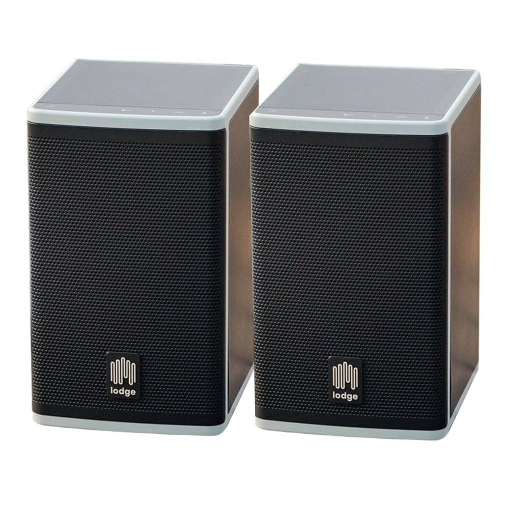 Lodge Solar Powered Bluetooth Speaker (2 Pack) for Home, Patio, Outdoors - Rugged, Portable Wireless Self Charging - Waterproof 30-Hour Battery Life - Link Up to 30 Speakers - Loud 50 Watt Amp