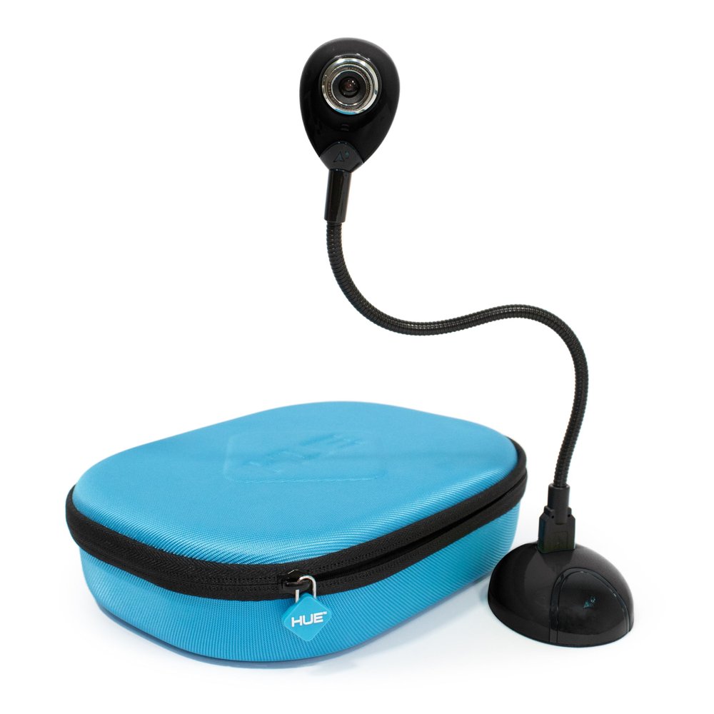 HUE HD Portable USB Video Conferencing Camera. Use as a Webcam for Live Streaming or a Document Camera for Teaching: Windows, macOS, Chromebook, Linux Compatibility (Black with Carry Case)