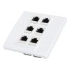 Zunate Cat6 Ethernet Wall Plate, 6-Port Female to Female Keystone Jack Panel, Detachable for Easy Installation, Fits Standard Outlet Boxes, for Home & Office Network (86x86mm) view 1