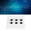Zunate Cat6 Ethernet Wall Plate, 6-Port Female to Female Keystone Jack Panel, Detachable for Easy Installation, Fits Standard Outlet Boxes, for Home & Office Network (86x86mm) view 4