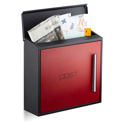 Wall Mount Mailbox,Mailboxes for Outside Wall Mount Letter Box Outdoor Suggestion Box Stainless Steel Mailbox, Lockable Weatherproof Outside Postbox, Locked Letter Box (Color : Red) ( Color : Red )