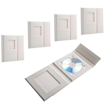Adorama Overlapping CD Holder with Cover Window, Holds 1 CD, White | 5-Pack