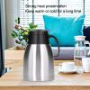 Stainless Steel Vacuum Bottle, Thermal Insulation Pot, 1.5L, Streamlined Shape, Push Type Switch, For Boiling Water, Tea, Coffee view 2