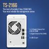 QNAP TS-216G-US - The Most Affordable 2-Bay 2.5GbE Desktop NAS, Equipped with ARM Cortex-A55 Quad-Core CPU, Built-in NPU and 4GB DDR4 RAM (Diskless) view 3