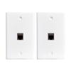 1 Port CAT7 Ethernet Wall Plate Female to Female, Single Gang Shielded CAT 7 Keystone Jack Outlet Cover Plate for CAT8/CAT7/CAT6 Network Cables(2-Pack) view 1