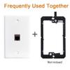 1 Port CAT7 Ethernet Wall Plate Female to Female, Single Gang Shielded CAT 7 Keystone Jack Outlet Cover Plate for CAT8/CAT7/CAT6 Network Cables(2-Pack) view 4