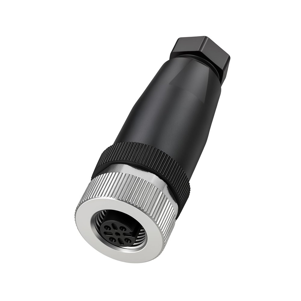 ZBLZGP 12mm M12 A-Code 5 Pin Female Straight Field Installable Circular Socket, IP67 Aviation Connector, 4A 150V, 1 Pack for Proximity Sensors and Automated Machinery