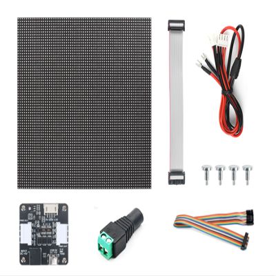 Coolwell RGB LED Matrix Panel for Raspberry Pi for Arduino Full Color 64x64 LED Panel 192x192 mm 3mm Pitch 4096 LEDs with Power Adapter Board